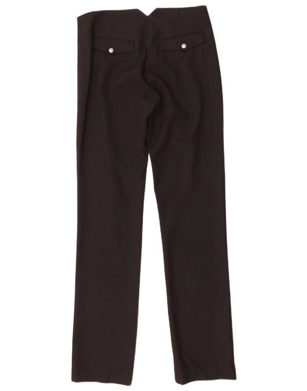 Armani Jeans Pantalon Chino Droit Femme UK 10 Small W28 L32 Noir