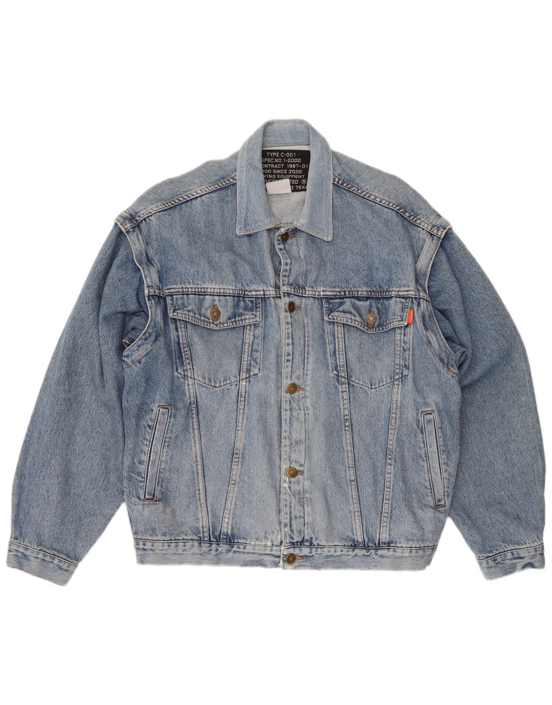 Casucci Veste en jean coupe régulière pour homme UK 38 Bleu moyen