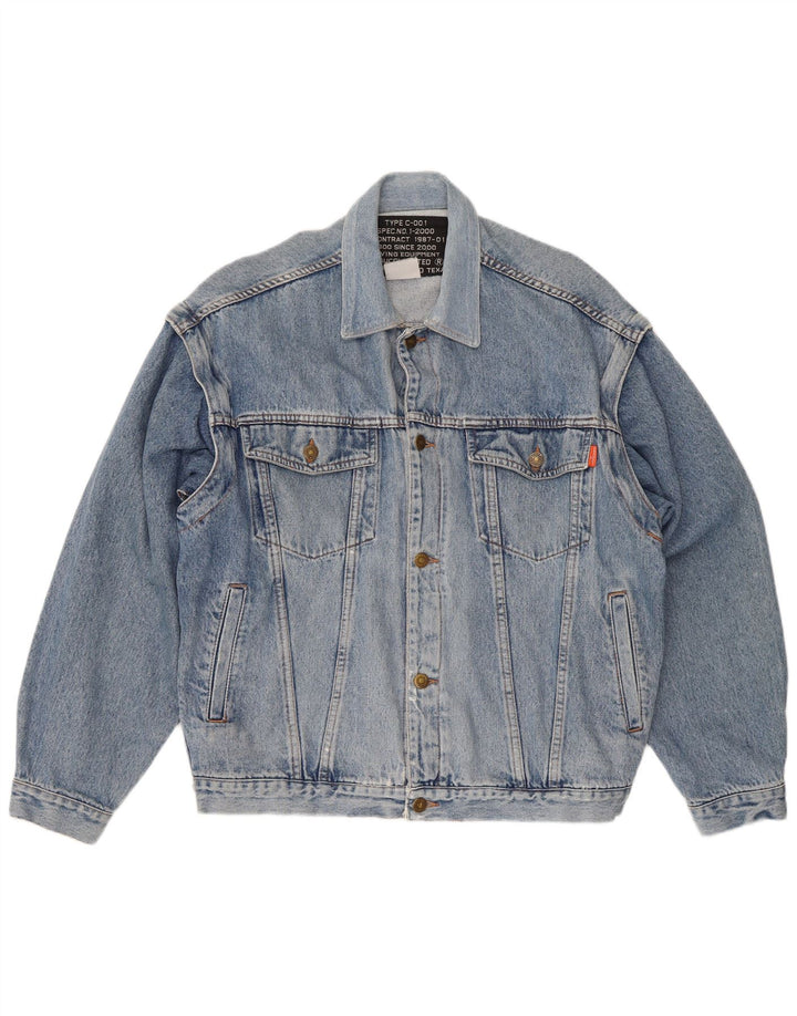 Casucci Veste en jean coupe régulière pour homme UK 38 Bleu moyen
