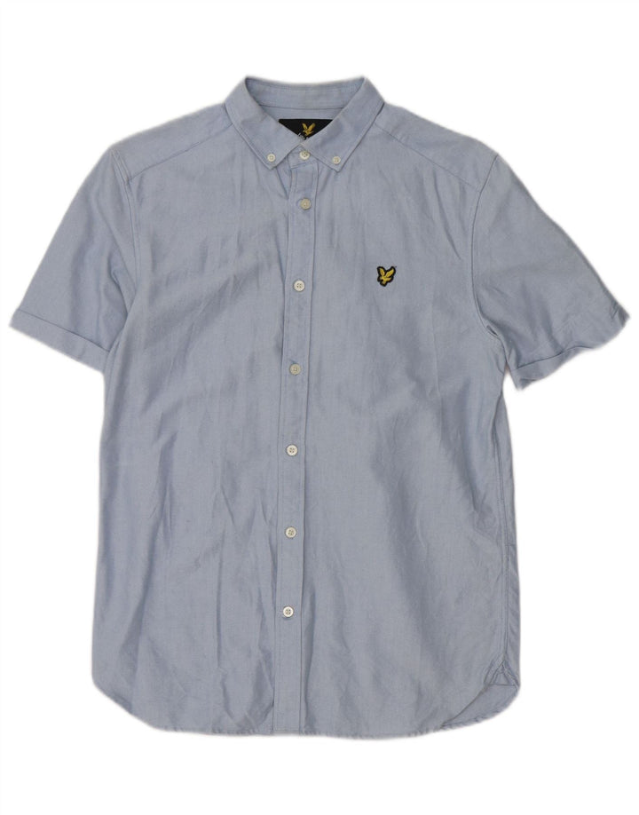 Lyle & Scott Chemise à manches courtes pour hommes Petit coton bleu