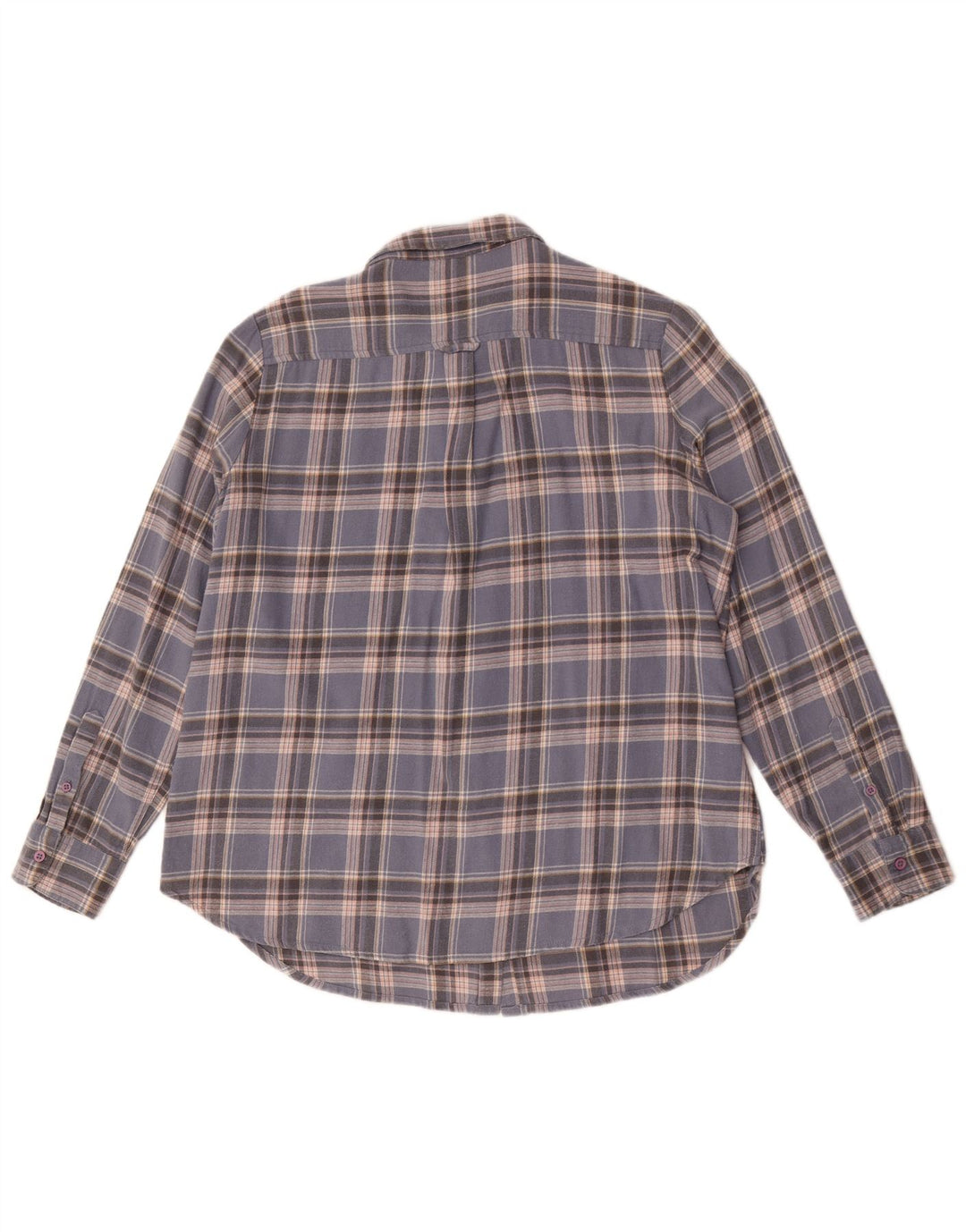 Fat Face Chemise en flanelle pour femme UK 12 Bleu moyen à carreaux en coton