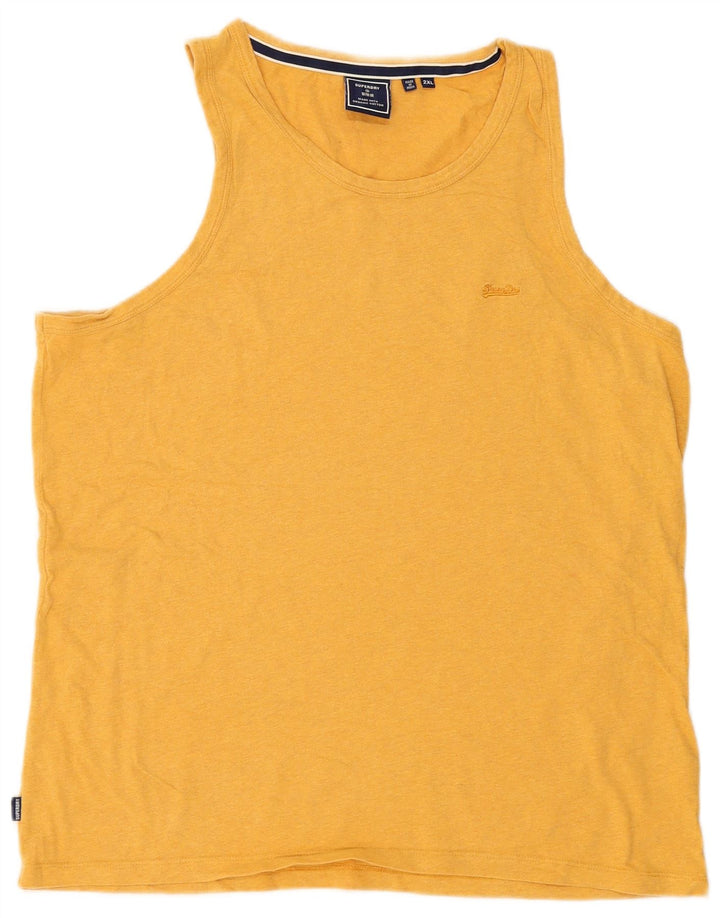 Superdry Débardeur Homme 2XL Jaune Coton