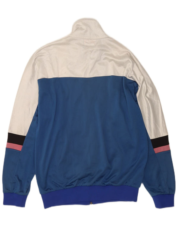Asics Veste de Survêtement Graphique Homme Large Bleu Colorblock Polyamide