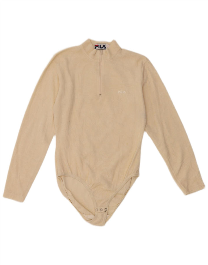 FILA Body en polaire à manches longues pour femme IT 42 Medium Off White