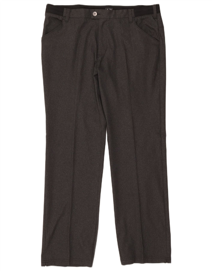 Adidas Pantalon décontracté droit pour homme W38 L34 Gris Polyester