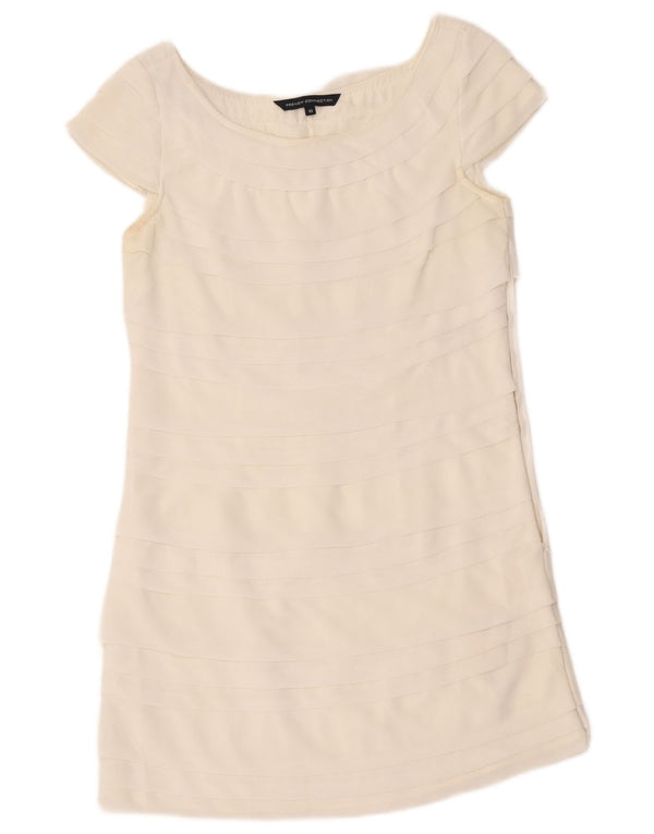 French Connection Robe à volants pour femme UK 10 Petit Blanc Polyester