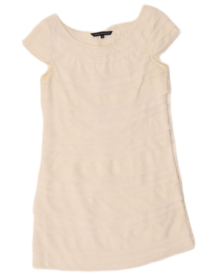 French Connection Robe à volants pour femme UK 10 Petit Blanc Polyester