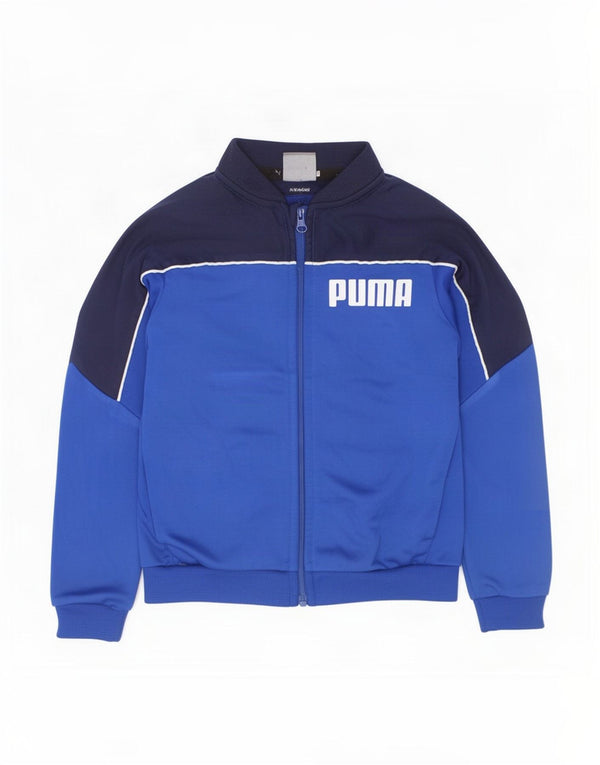 Puma Veste de survêtement graphique pour garçon 2-3 ans Bleu Colorblock Polyester