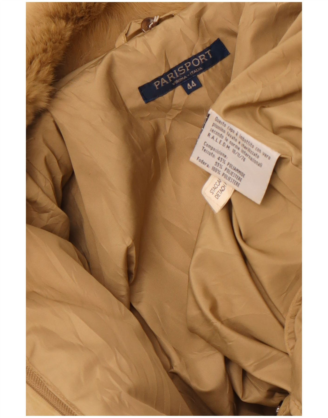 Parisport Veste matelassée coupe ample IT 44 Beige Moyen Polyamide Femme