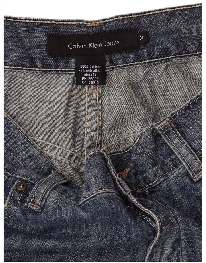CALVIN KLEIN Jean droit homme W34 L30 bleu coton