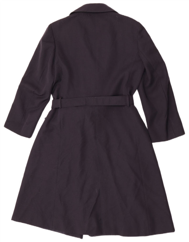 Trench-coat croisé vintage pour femme UK 44 Polyester bleu marine moyen
