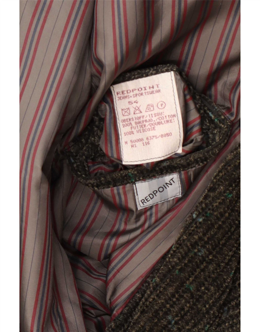 Redpoint Veste blazer en velours côtelé pour homme à 1 bouton EU 54 2XL Kaki moucheté