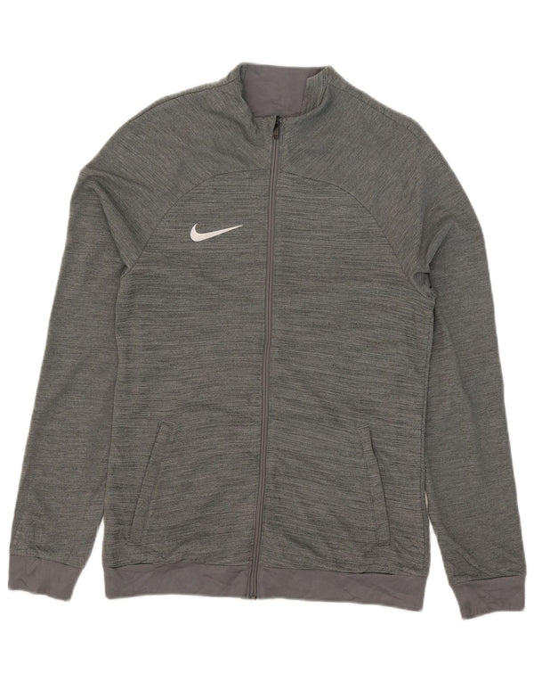 Nike Femme Dri Fit Slim Fit Survêtement Top Veste UK 10 Petit Gris Moucheté