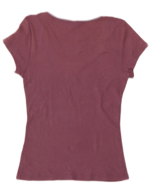 Lotto T-Shirt Femme Top UK 12 Violet Moyen Coton