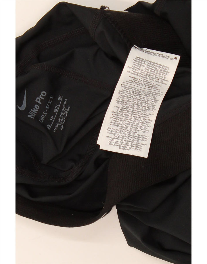 NIKE Legging graphique Dri Fit pour femme UK 4 XS Noir Polyester