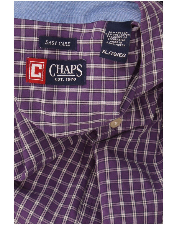 Chaps Chemise Homme Easy Care XL Violet Carreaux Coton