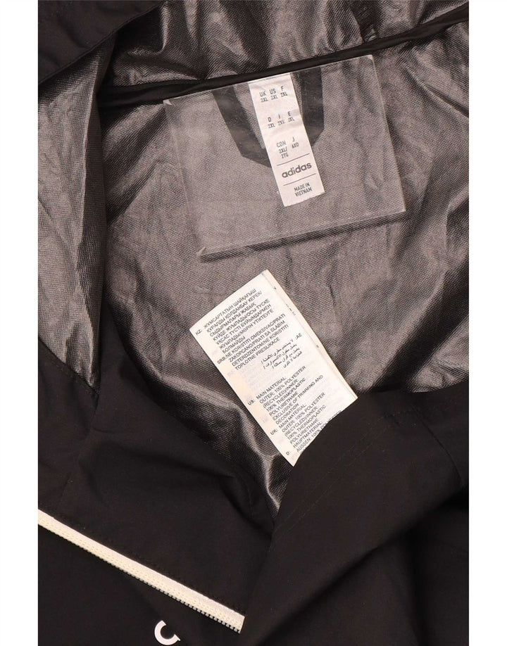 Adidas Veste de pluie à capuche pour homme UK 44 2XL Noir Polyester
