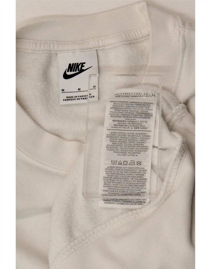 Nike Sweat-shirt court surdimensionné pour femme UK 14 en coton blanc moyen