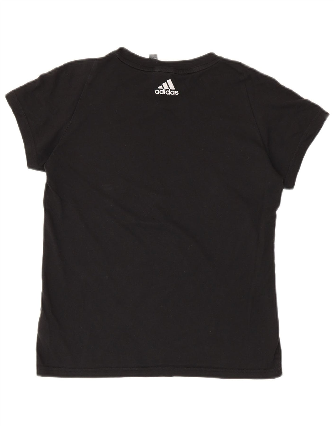ADIDAS T-shirt graphique pour femme UK 8/10 Petit coton noir
