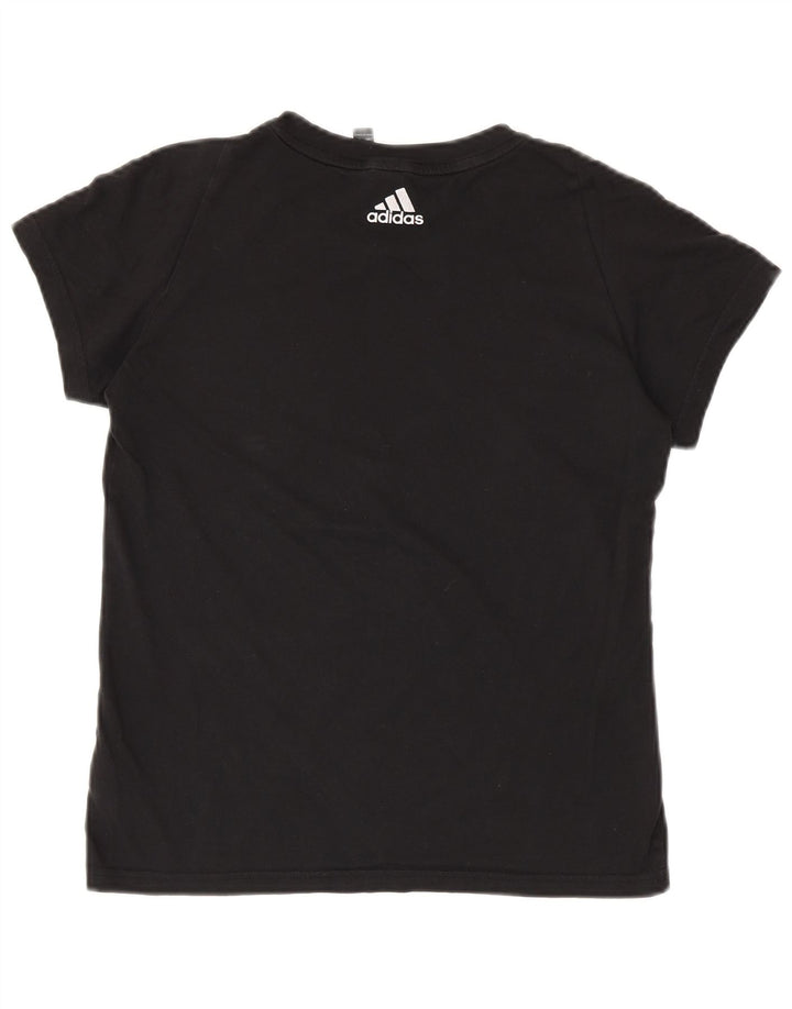 ADIDAS T-shirt graphique pour femme UK 8/10 Petit coton noir