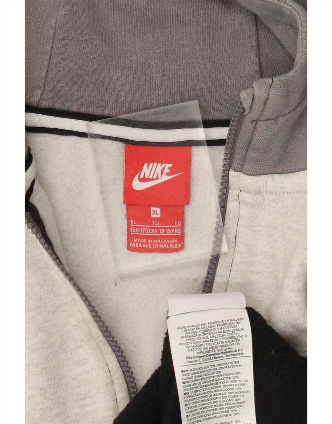 NIKE Pull à capuche zippé Air Graphic pour garçon 13-14 ans XL Noir Colorblock