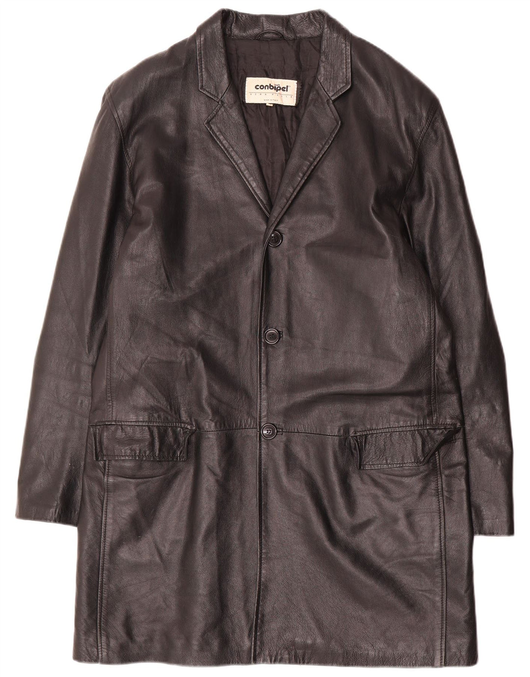 Conbipel Manteau en Cuir Homme IT 52 Large Noir