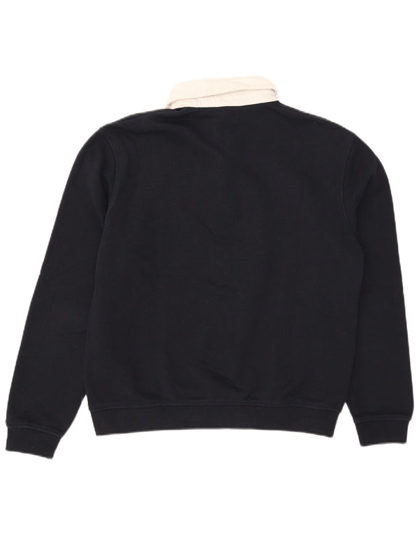 Zara Pull à col polo pour homme Petit Bleu marine Colourblock