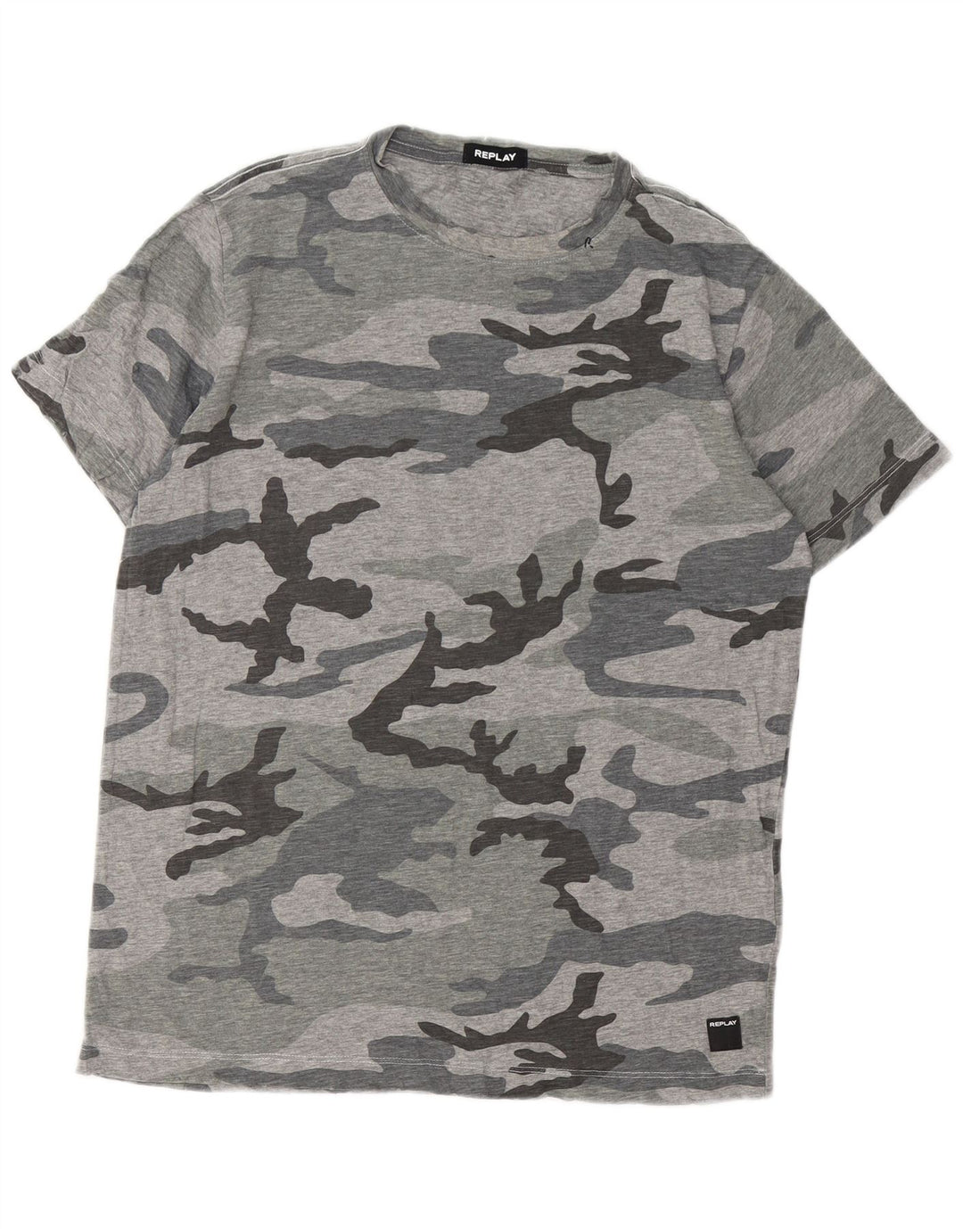 Replay T-Shirt Homme Haut Large Gris Camouflage