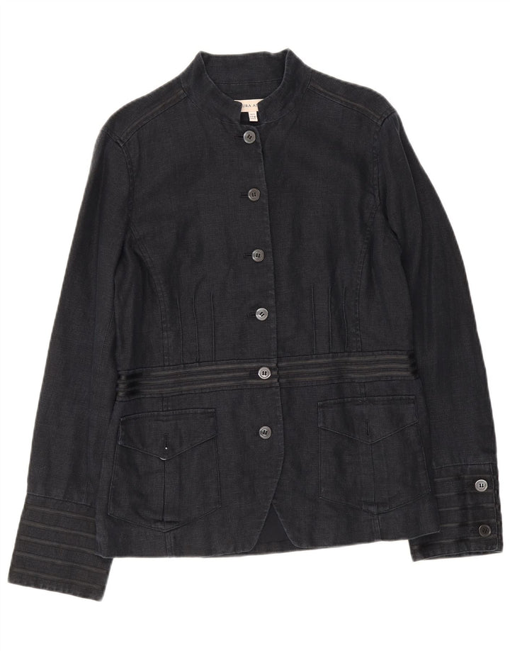 Laura Ashley Veste blazer militaire à 6 boutons pour femme UK 12 Bleu marine moyen