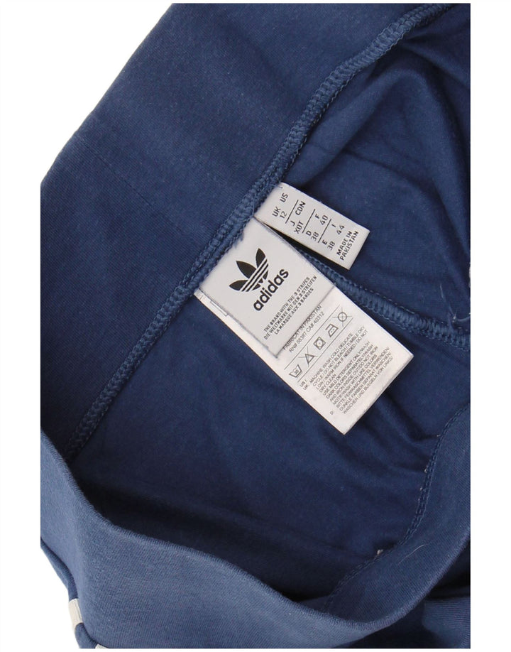 ADIDAS Leggings Femme UK 12 Coton Bleu Marine Moyen