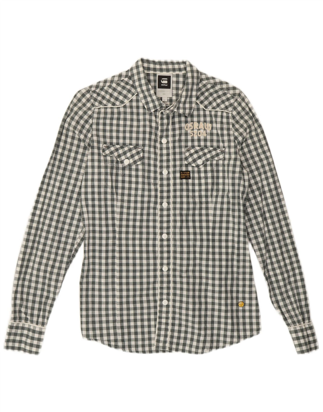 G-STAR Chemise Graphique Garçon 14-15 ans Coton Vichy Gris Moyen