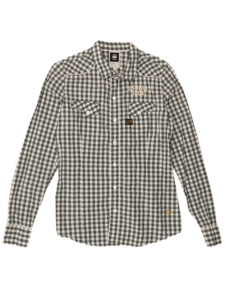G-STAR Chemise Graphique Garçon 14-15 ans Coton Vichy Gris Moyen