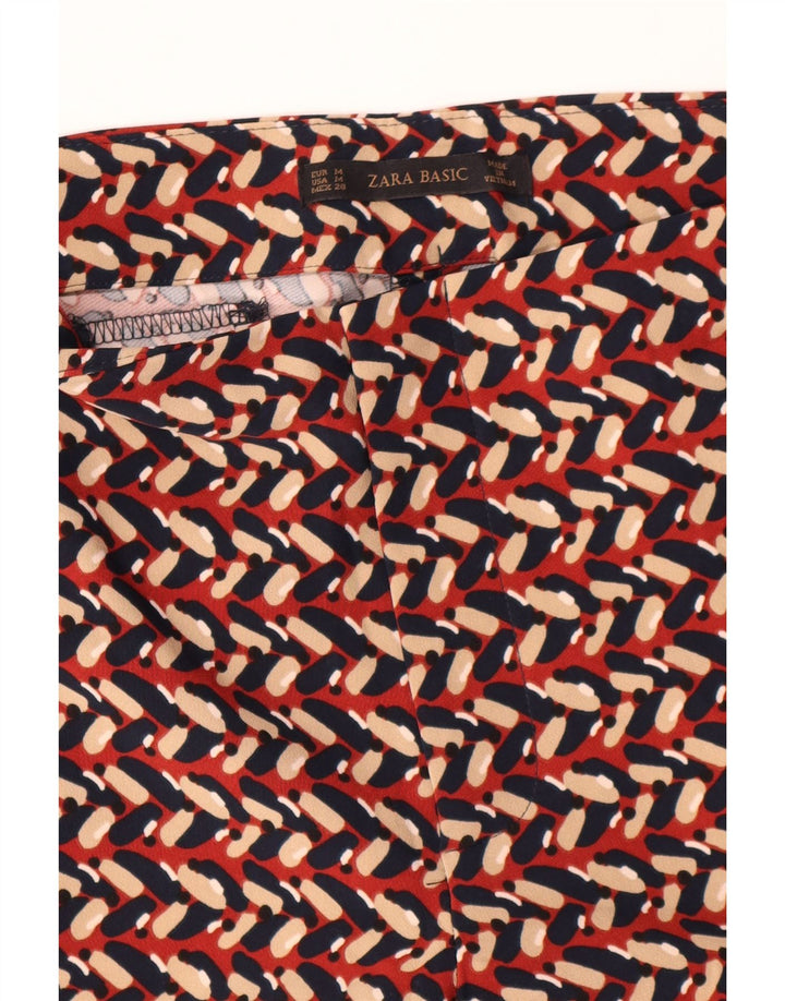 Pantalon Chino Slim Femme Zara Moyen W30 L28 Géométrique Multicolore