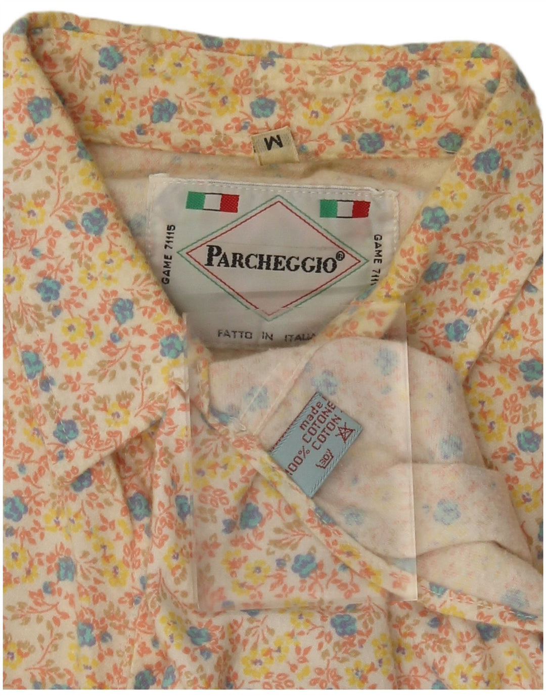 Chemise Homme Vintage Coton Floral Beige Moyen