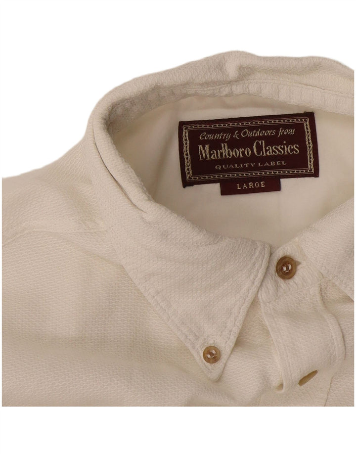 Marlboro Classics Chemise Homme Grand Coton Blanc