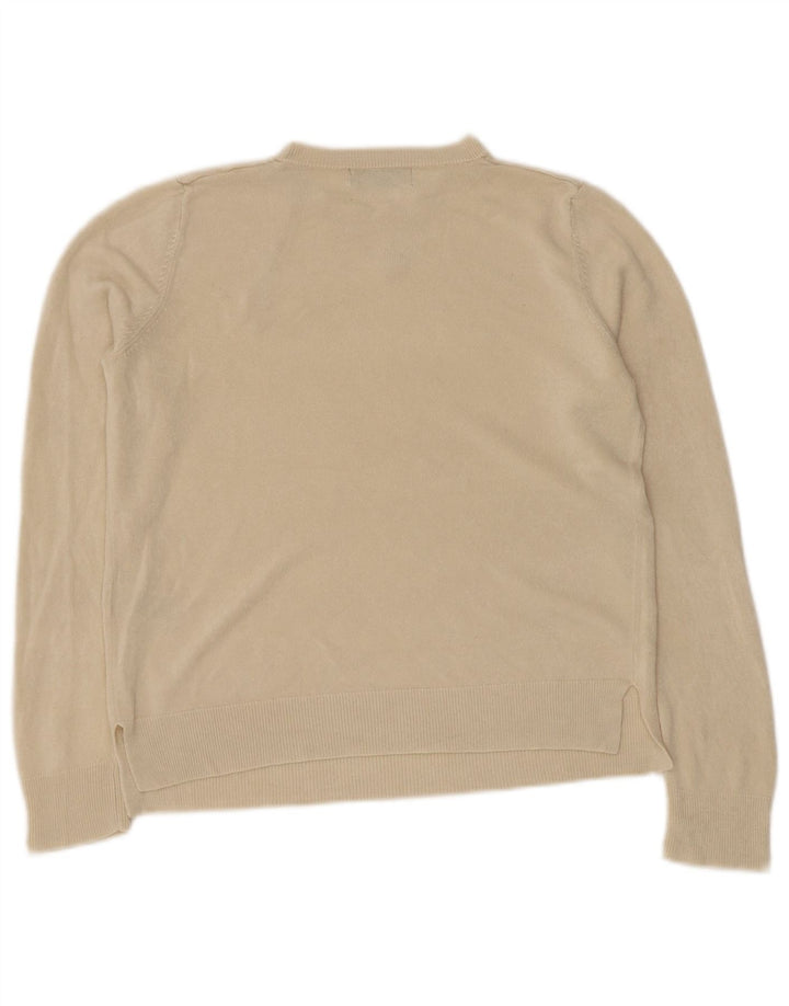 MARKS & SPENCER Pull à col rond pour femme UK 14 Acrylique beige moyen
