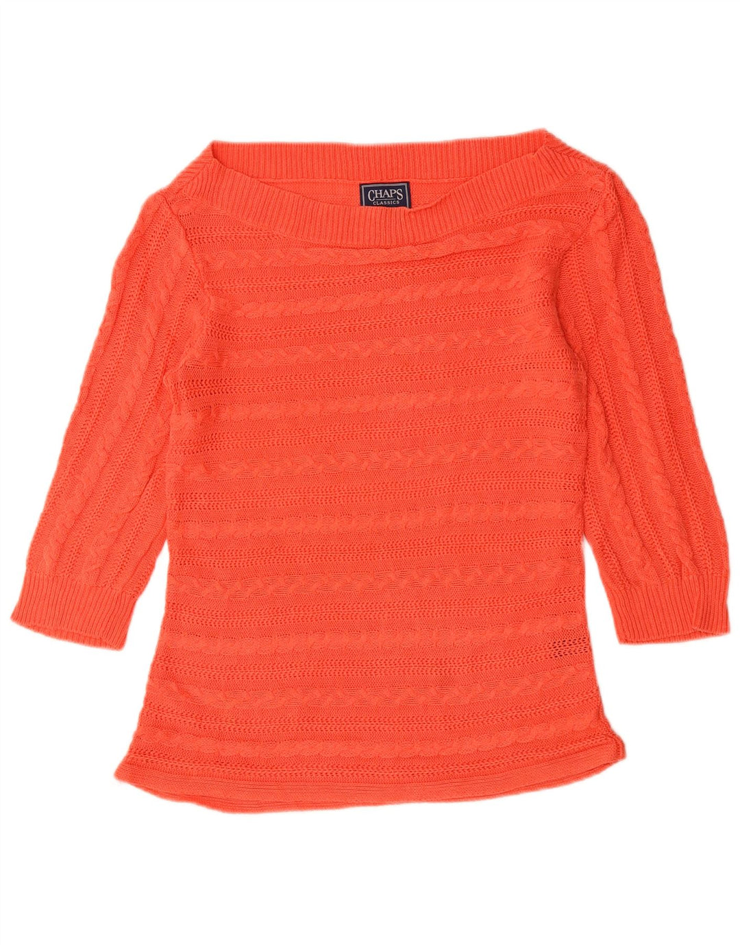 CHAPS Pull classique à col bateau pour femme - Orange moyen - UK 12
