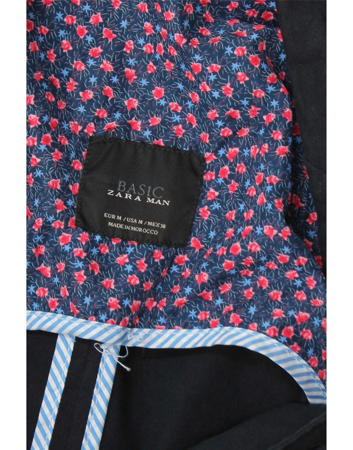 Zara Veste blazer à 2 boutons pour homme UK 38 Bleu marine moyen