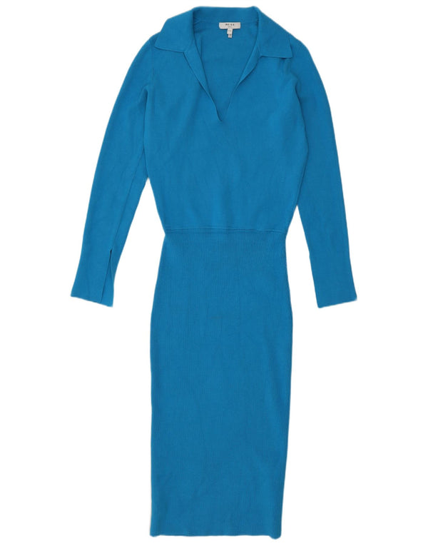 Reiss Femme Petite Robe Moulante UK 10 Petit Bleu