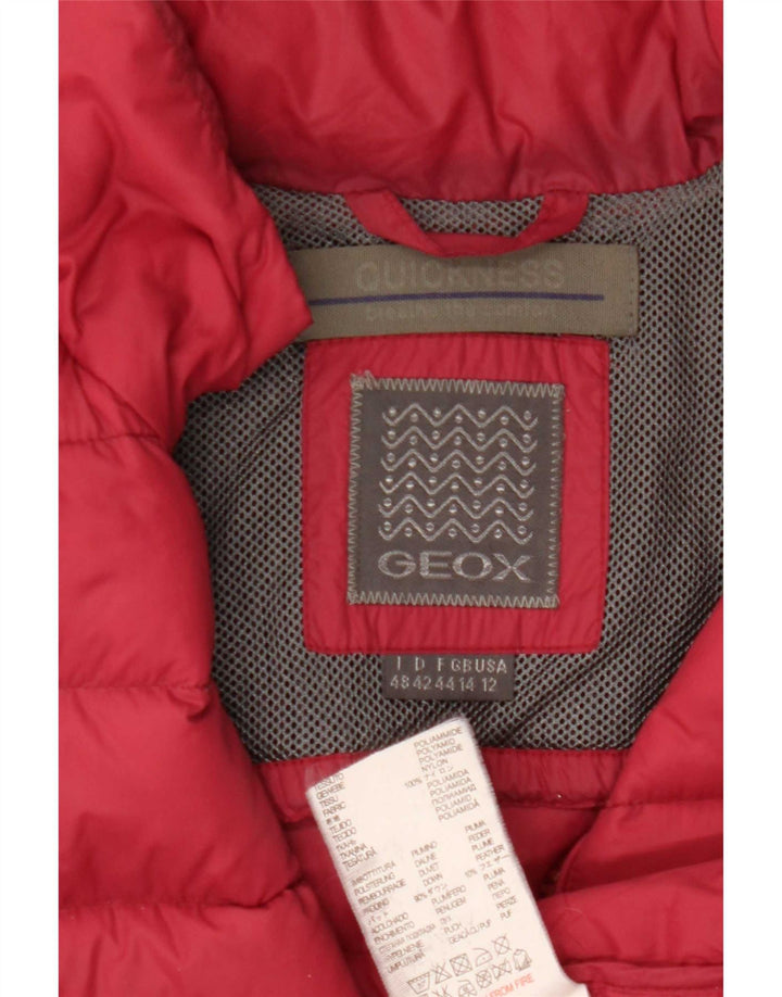 Geox Veste matelassée pour femme UK 44 Large Rouge Polyamide