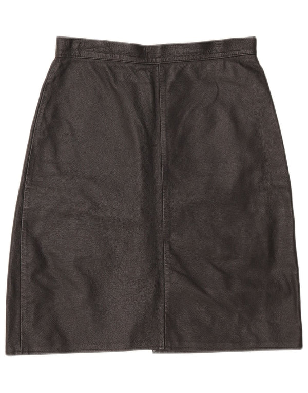 Jupe en cuir vintage pour femme Small W26 Noir
