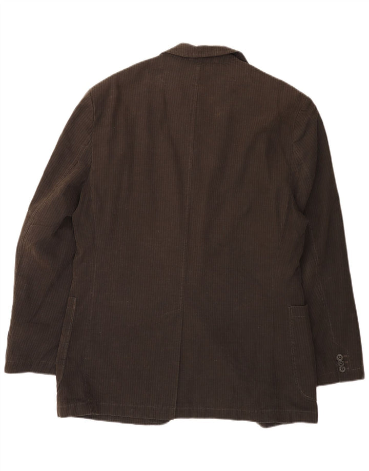 Marks & Spencer Veste blazer à 2 boutons pour homme UK 38 Marron moyen à fines rayures