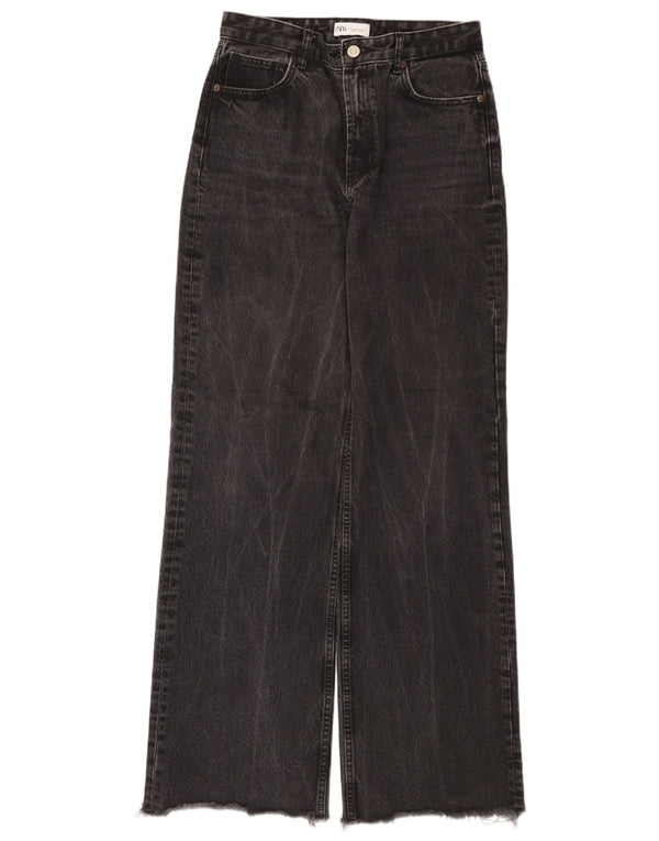 Zara Jean taille haute à jambe large pour femme EU 40 Medium W30 L34 Noir