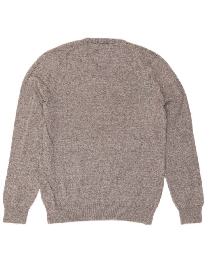 Marks & Spencer Pull col en V pour homme Petit coton moucheté gris