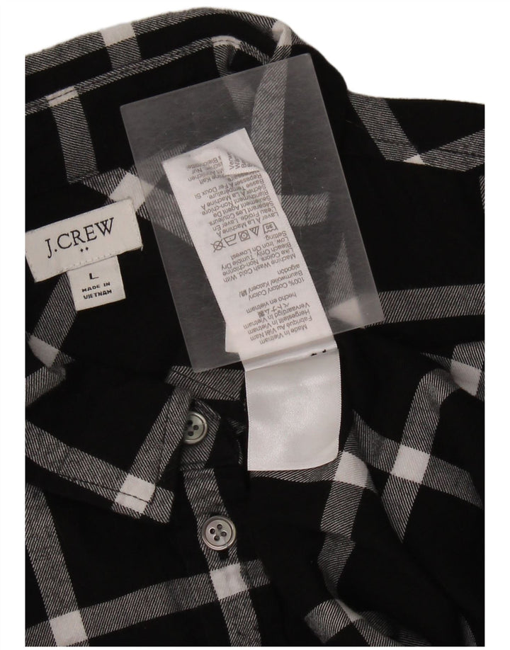 J. CREW Chemise en flanelle pour femme UK 16 Grand coton à carreaux noirs