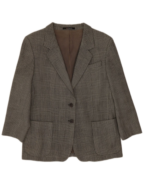 Dack's Veste blazer à 2 boutons pour femme UK 14 Gris moyen pied-de-poule classique