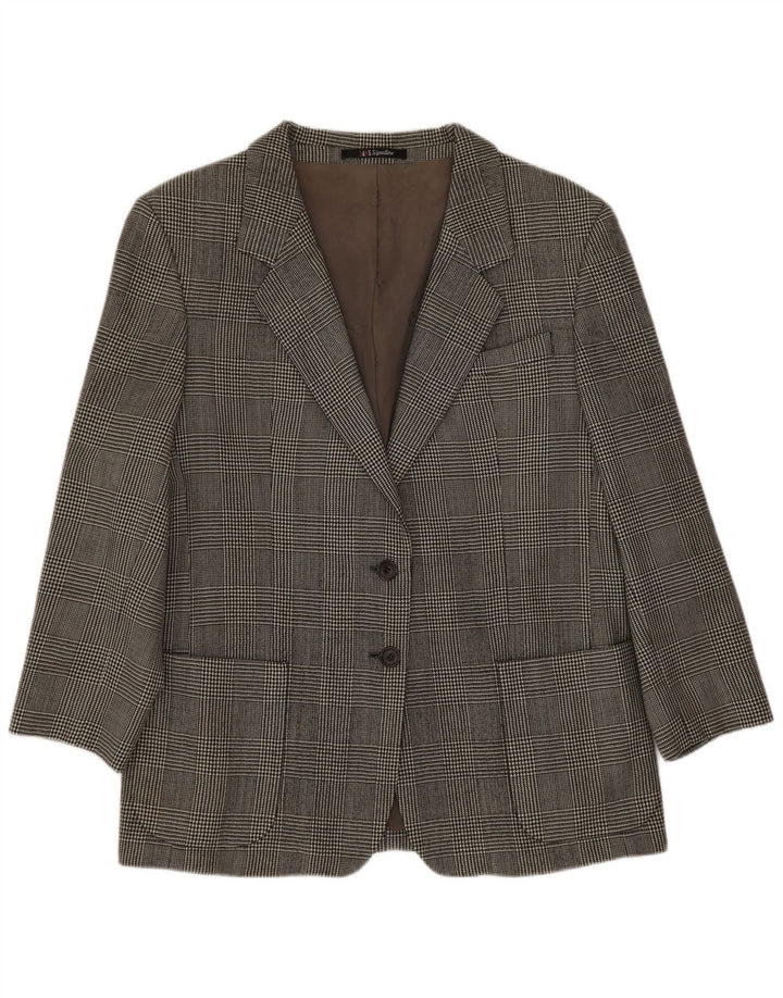 Dack's Veste blazer à 2 boutons pour femme UK 14 Gris moyen pied-de-poule classique