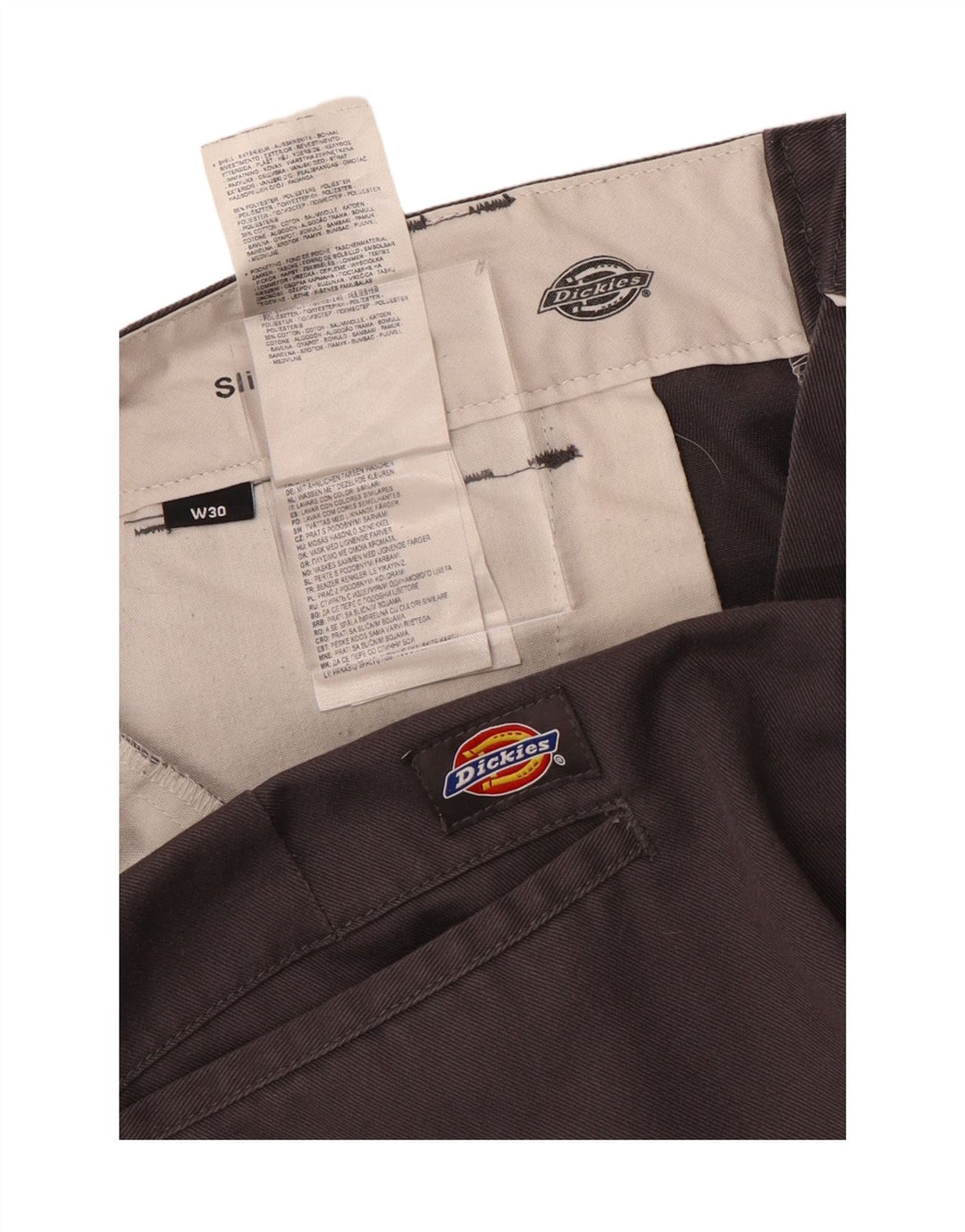 DICKIES Short Chino Slim Fit W30 Homme Gris Moyen Coton