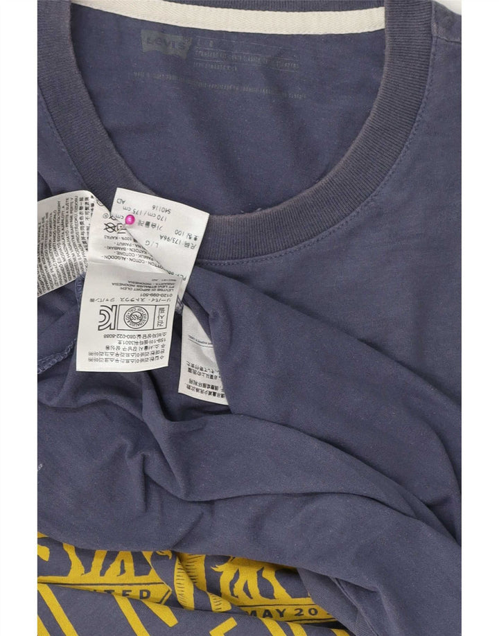 Levi's T-Shirt Graphique Homme Bleu Large Coton