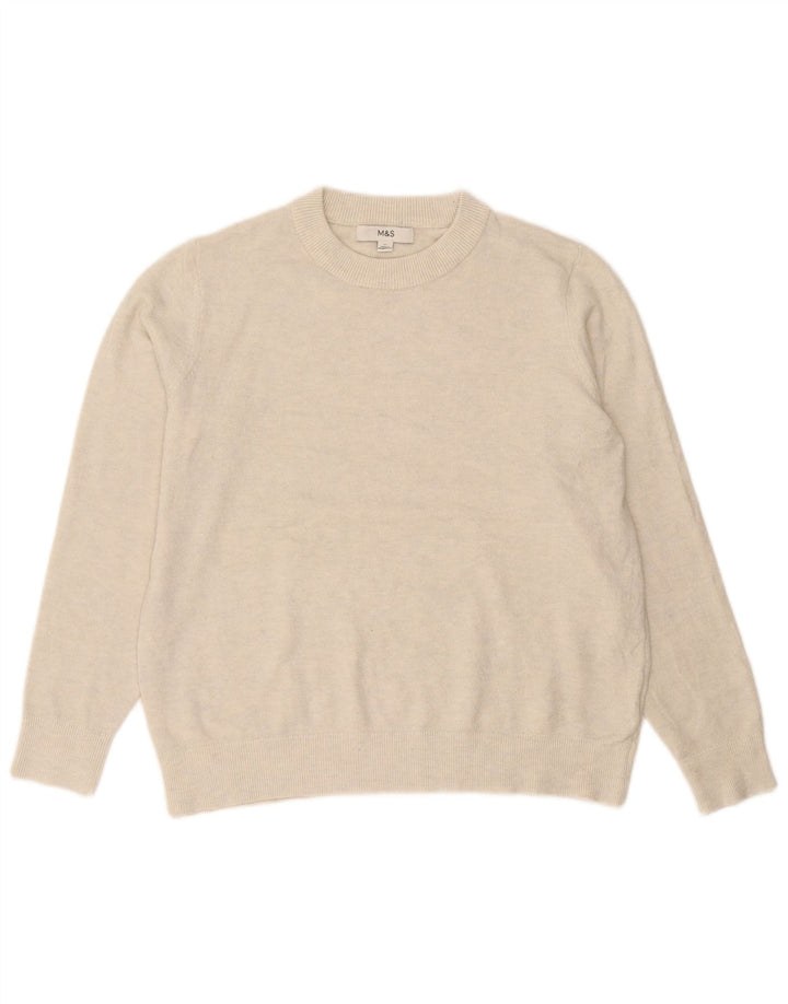 Marks & Spencer Pull à col rond pour femme UK 14 Medium Off White